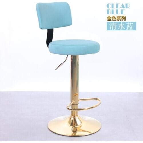 Restaurant high back white gold round metal stainless steel bar stool chair