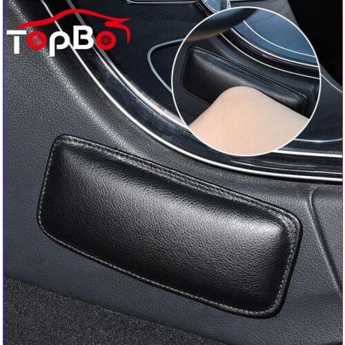 Comfortable Elastic Car Cushion Memory Foam Leg Pad Universal Auto Car Knee Pillow Pad Suede Leather Interior Accessories