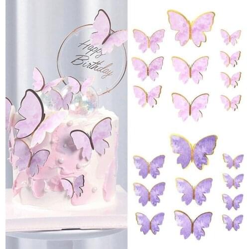 Butterfly Cake Topper Happy Birthday Cake Toppers For Wedding Birthday Party Baby Shower DIY Decoration Butterfly Cake Topper