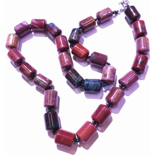 1 Strand/28Pcs Best Gift Fashion Jewelry Natural Indian Agate 13x10mm Cylindrical Shape Unisex Pendant Necklace Length 210mm