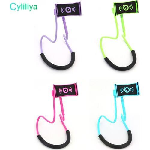 10pcs 2018 Lazy Hanging Neck Phone Stands Necklace Cellphone Support Bracket For Samsung Universal Holder For Iphone