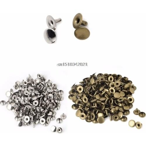 100x Single-sided Cap Rivet Tubular Metal Leather Craft Repairs Studs Punk Spike Decor