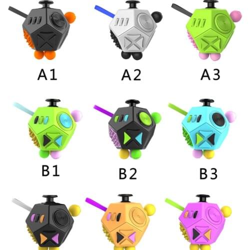 2020 New EDC Hand For Autism ADHD Anxiety Relief Focus Kids 12 Sides Anti-Stress Magic Stress Cube Toys