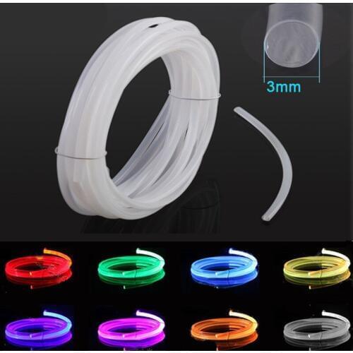 3.0mm Fog White Cream Color Side Glow Optical Fiber Super Bright Plastic Optical fiber for Car Lighting Keyboard Headphone Cable