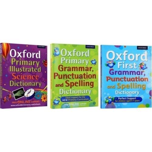 3 books/set Oxford Dictionary,Grammar punctuation spelling Science Dictionary,children early education english picture books