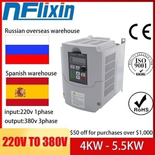 5.5kw/7.5kw/11kw/ 220v single phase input 380v 3 phase output AC Frequency Inverter ac drives /frequency converter 220v/to380v