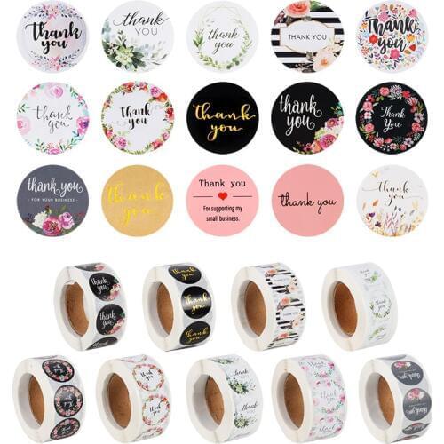 500pcs Thank You Stickers Seal Labels Scrapbook Handmade Sticker Wedding Party supplies Christmas Gift Bag paper sticker decor