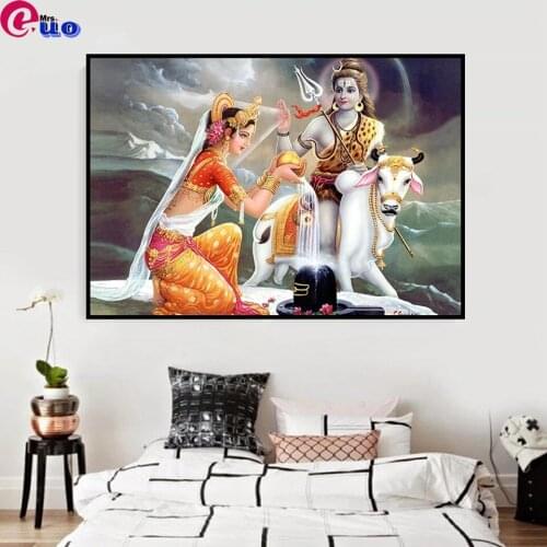 5D Diamond Embroidery Mosaic Religious Shiva Parvati Ganesha Pictures of Rhinestones 3D Diamond Painting Cross Stitch Kits Gifts