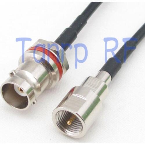 6in mini BNC female with nut bulkhead to FME male plug RF connector adapter 15CM Pigtail coaxial jumper cable RG174 extension