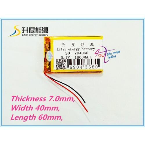 Tablet battery 3.7V,1800mAH,[704060] PLIB; polymer lithium ion / Li-ion battery for dvr,GPS,mp3,mp4,cell phone,speaker