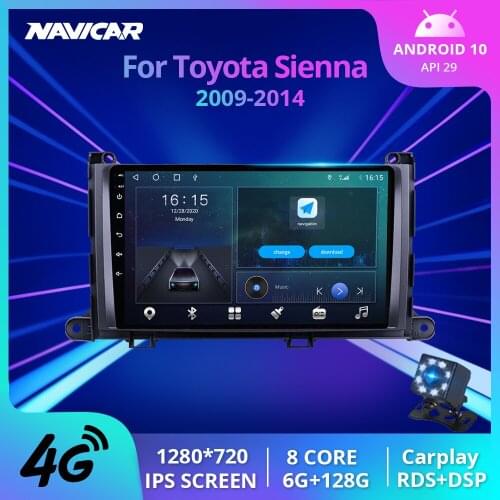 2Din Android10.0 Car Radio For Toyota Sienna 2009-2014 Stereo Receiver GPS Navigation Auto Radio DSP Car Video Bluetooth Player