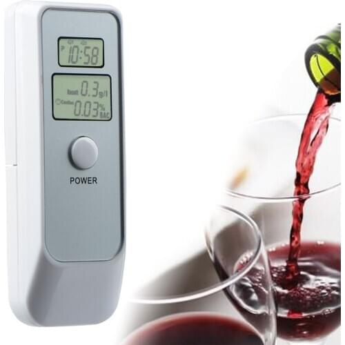 Non-Contact Portable Digital Breath Alcohol Tester, Real Time Response with Audible Alert, Dual Digital LCD Screen with Clock