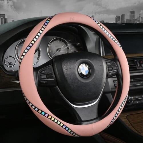 Car Carbon Fiber Leather Steering Wheel Covers Interior Accessories 38cm for BMW F01 F06 F30 F10 F15 F16 F20 F21 F25 Car Styling