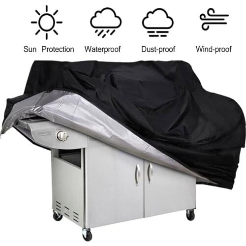 BBQ Grill Cover Outdoor Waterproof Barbecue Hood Anti Dust Rain Proof Barbecue Protecter Black Barbecue Bag bbq Accessories