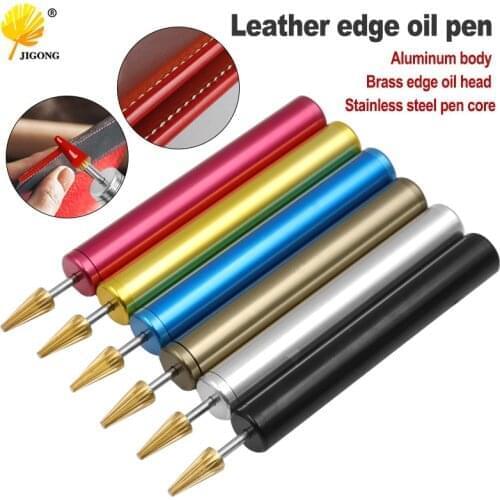 DIY Brass Head Side Leather Edge Oil Gluing Pen Dye Applicator Quick Paint Roller Tool For Leather Craft Tools