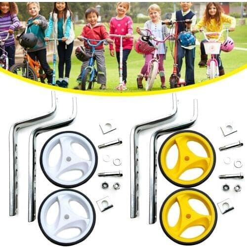 Auxiliary Wheel Children Bicycle Auxiliary Wheel with Steel Rod and Plastic Wheel Universal Riding Supplies for 12-20 Inch Bike