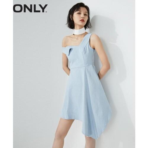 ONLY 2020 summer new temperament western style irregular design denim dress | 120242513