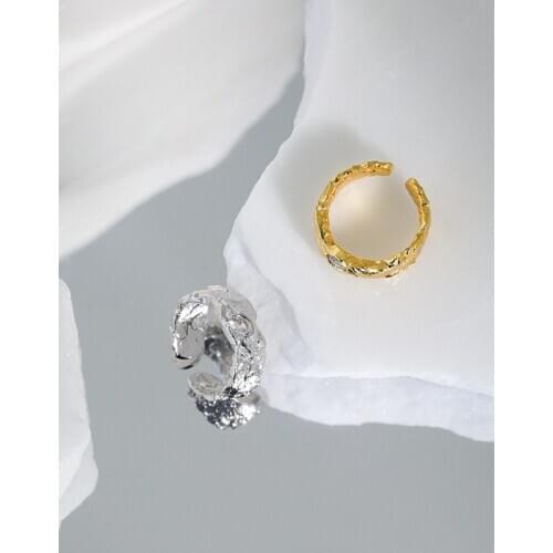 Elegant 925 Sterling Silver Irregular Surface Crystal Rings For Women Finger Jewelry, Simple Engagement Ring Female Accessories