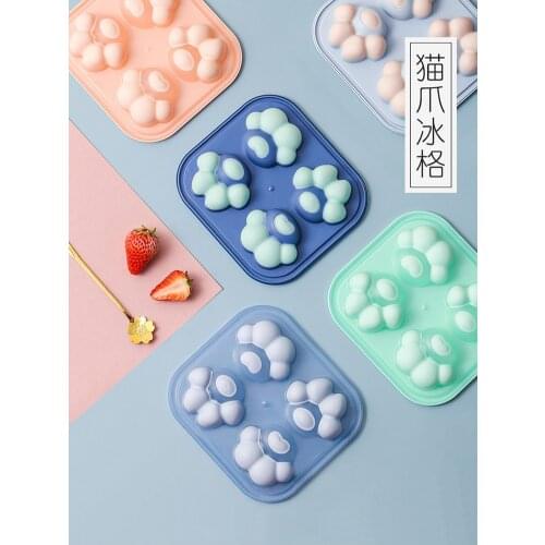 Cats Claw Ice Tray Mold Frozen Ice Abrasives Creative Household Silicone Refrigerator Ice Box Quick Freezer with Lid