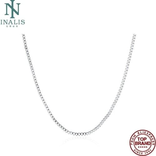 INALIS 22 Inches White Geometric Snake Chain Necklaces For Women And Men Simple Unisex Copper Matching Chains Fashion Jewelry