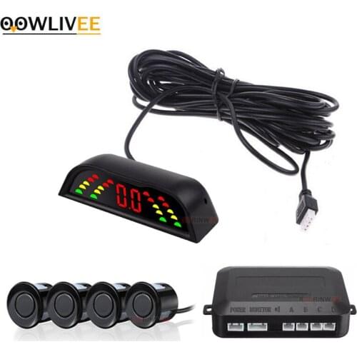 OOWLIVEE Intelligent LCD Screen 4 Independent Channels Parking Sensors Black/White/Silver Probes Vehicle Alert Car Accossories