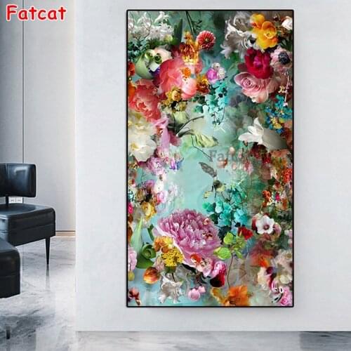Large size picture flowers diamond Embroidery diy diamond painting mosaic painting 3d cross stitch PP2647