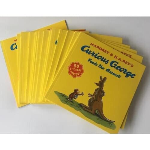 5-12 year Childrens English story book Curious George english picture book help child be reader early education book 16pc/set