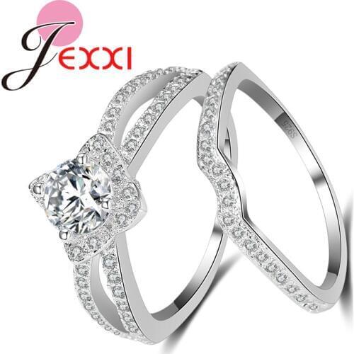 925 Sterling Silver Wedding Engagement Bridal Ring Band Set For Party Propose Anniversary Jewelry Gift Fashion Top Qualit