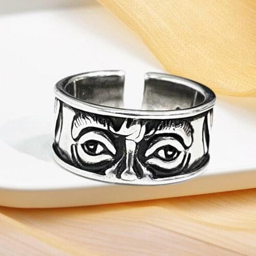 Simple Exaggeration Retro Eyes Ring Men Women Fashion Relief Eye of God Ring Punk Style Hip Hop Party Men Womens Ring Jewelry