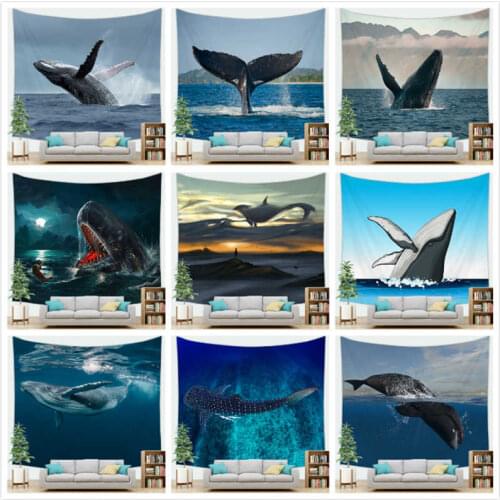 Carpet Mat Wall Hanging Tapestry Boho Home Decor 100x70cm 150x130cm 150x150cm 200x150cm Ocean Fish Whale Shark