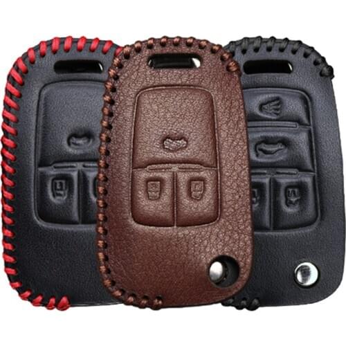 KUKAKEY Genuine Leather Car Key Case Cover Bag For Opel Astra G H J K Insignia Corsa Vectra Zafira Mokka Meriva Corsa Key Shell