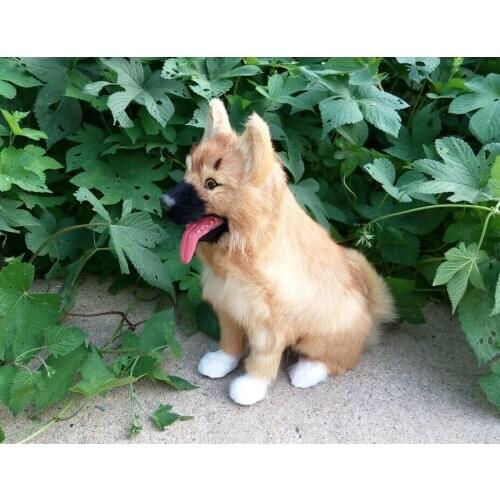 Lovely simulation sitting dog model toy new pastic&fur Wolfhound dog doll gift about 31x30cm 2235