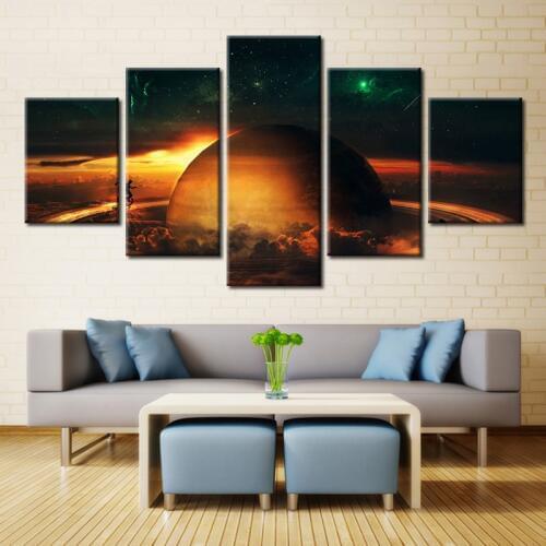 Modern Artwork Space Abstract Modular Earth Pictures Wall Art Print On Canvas for Home Living Room Wall Decor Drop shipping