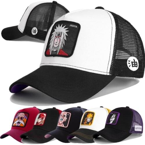 Newest Dragon Ball & Naruto Anime Brand Cap JIRAYA Patch Trucker Hat Curved Brim Baseball Cap Gorras Casquette Dropshipping