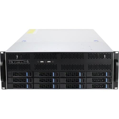 2020 AI server case 4U rack-mount G465-12 GPU mining hotswap chassis 12bays IPFS distributed storage 6GB minisas backplane 650MM