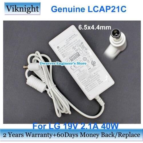 Genuine LCAP21C 19V 2.1A Power Supply Adapter For LG 27UL500 32ML600M 27UL500-W 27-INCH UHD Monitor Charger ADS-45SN-19-3 19040G