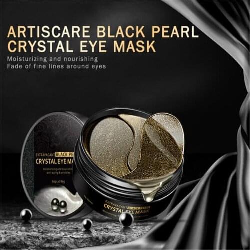 Eye Mask 60pcs Black Pearl Eye Patches for Remover Dark Circle Anti Wrinkle Collagen Under Eye Sleeping Mask Skin Care