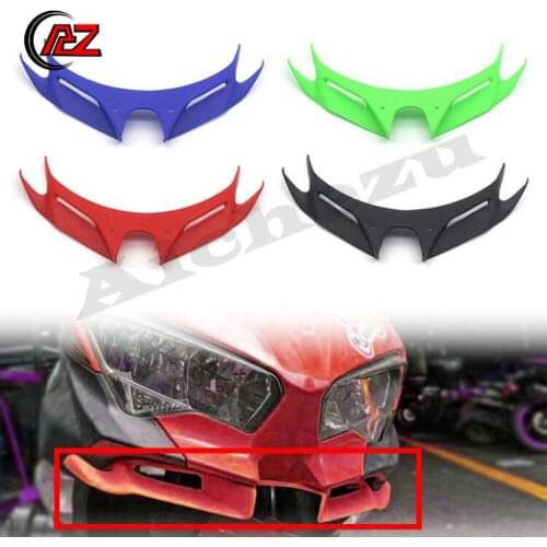 ABS Plastic Motorcycle Carbon Front Fairing Pneumatic Winglets Tip Wing Protector Shell Cover for Kawasaki Ninja 400 2018 2019