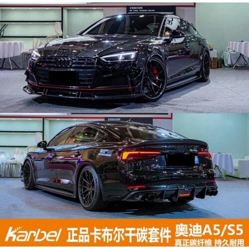 Suitable For S5 Audi Fiber Front A5 Karbel Kable Dry Carbon Spoiler Rear Lip Tail