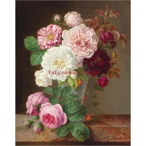 Needlework for embroidery DIY DMC High Quality - Counted Cross Stitch Kits 14 ct Oil painting - Still Life with Roses