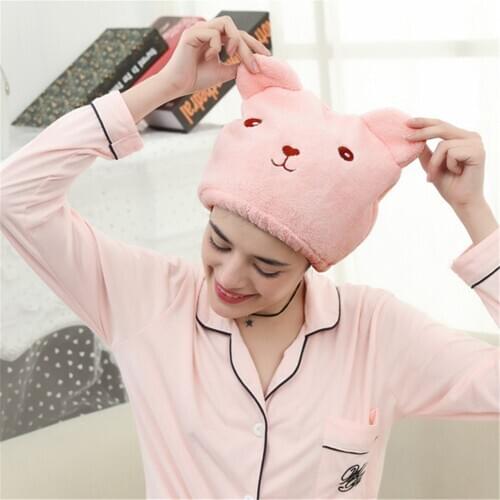 1PC Dry Hair Hat Microfiber Hair Turban Shower Cap Quickly Dry Hair Shower Hats Wrapped Towel Bathing Cap Bathroom Accessories