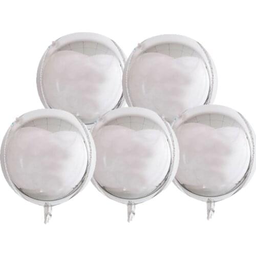 5pcs 22 Inchs Rose Gold Big 4D Balloons 360 Degree Round Metallic Rose Gold Balloons Birthday Baby Shower Wedding Decorations 5