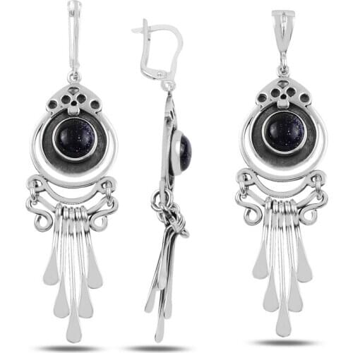 Silverlina Silver Blue Star Cubic Zirconia Hand Job Set