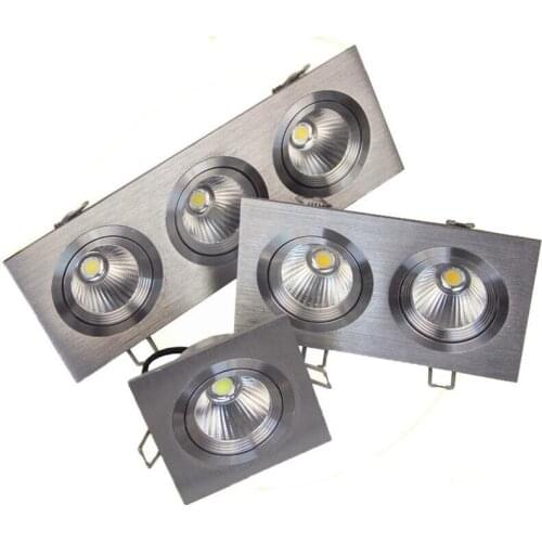 Super Bright LED Recessed Ceiling Lamp Square Downlight COB 7W 12W 24W 36W LED Spot light decoration led light AC 110V 220V