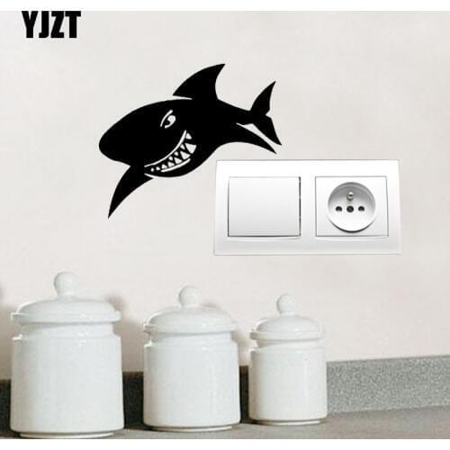 YJZT Wall Switch Stickers Shark Animal Cool Art Decals Vinyl Home Room Decor 17SS0197