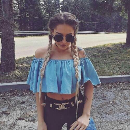 Blouse Womens Off Shoulder Tops Short Sleeve Shirt Casual Blouse Loose shirt