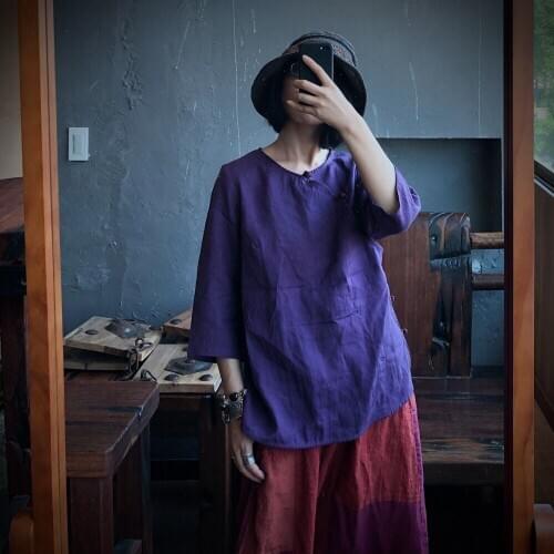 Women Cotton Linen Blouse Ladies Solid Color Vintage Shirt Tops Female 2020 Summer Autumn Tops Blouse