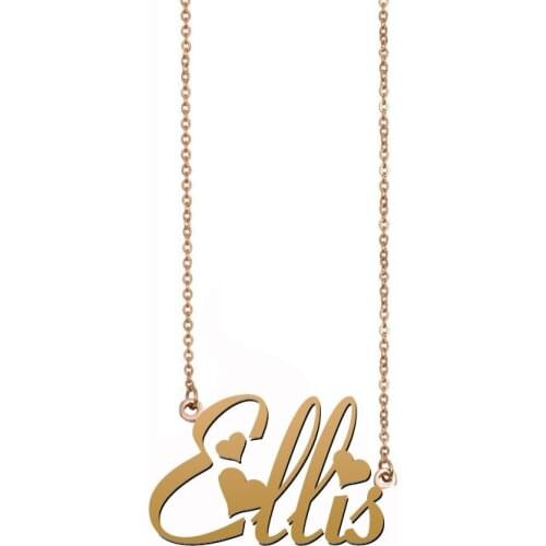 Ellis Custom Name Necklace Personalized Gold Stainless Steel 925 Silver for Women Girls Best Friends Birthday Christmas Gift