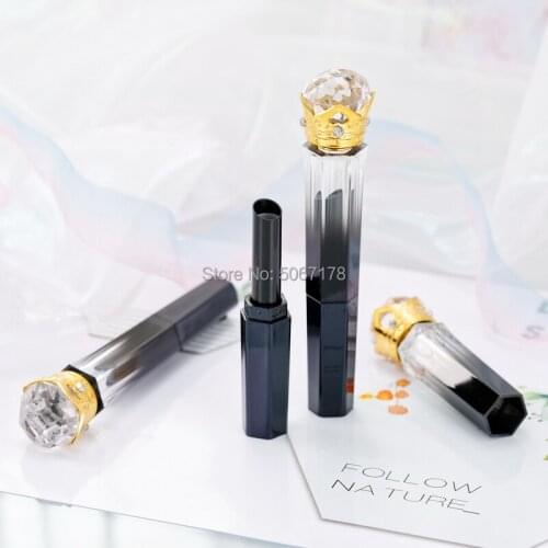 10/30pcs Gradient Black Empty Lipstick Tube Elegant Lip Balm Tube DIY Lipstick Oblique Edge Container