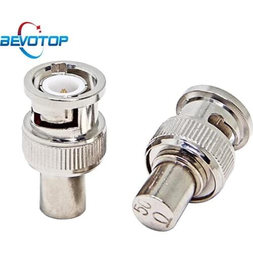 10pcs/lot 50Ohm/75Ohm BNC Male Plug Termination Dummy Load 50/75 Ohm BNC Male Terminator RF BNC Connector for CCTV